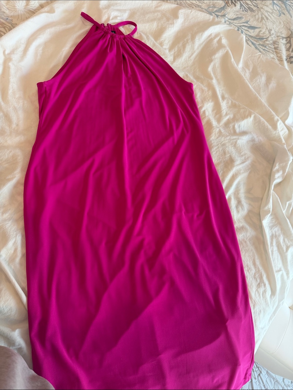 Lauren Ralph Lauren Fuchsia Halter Midi Dress
